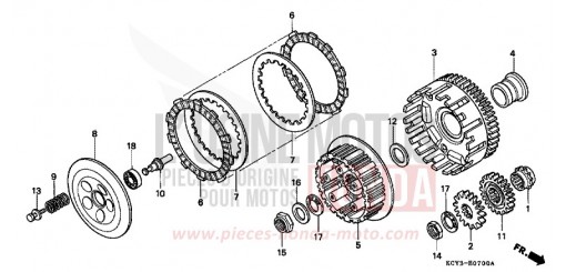 EMBRAYAGE XR400R3 de 2003